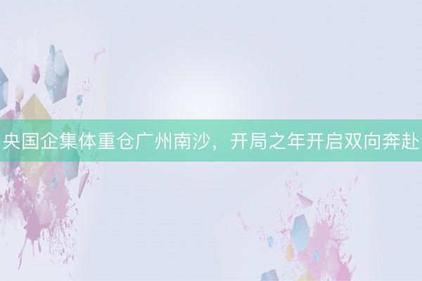 央国企集体重仓广州南沙，开局之年开启双向奔赴
