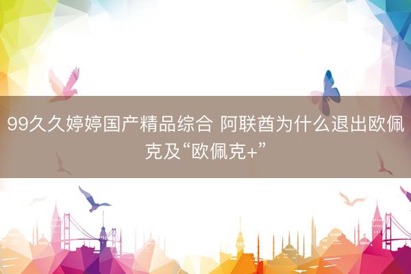 99久久婷婷国产精品综合 阿联酋为什么退出欧佩克及“欧佩克+”