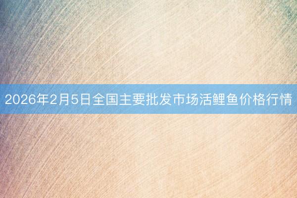 2026年2月5日全国主要批发市场活鲤鱼价格行情
