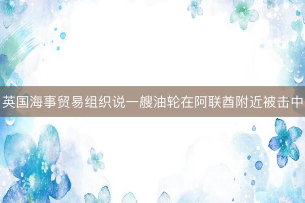 英国海事贸易组织说一艘油轮在阿联酋附近被击中