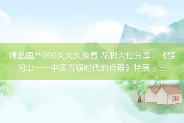 精品国产999久久久免费 花脚大仙分享：《铸河山——中国青铜时代的兵器》特展十三