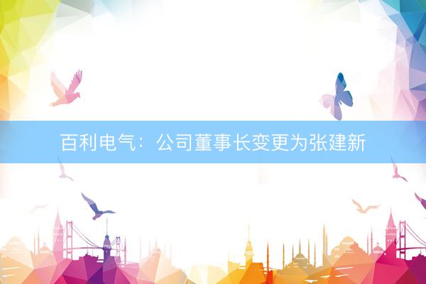 百利电气：公司董事长变更为张建新