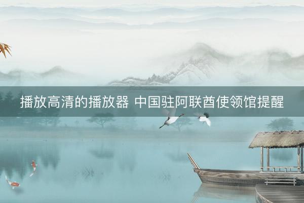 播放高清的播放器 中国驻阿联酋使领馆提醒