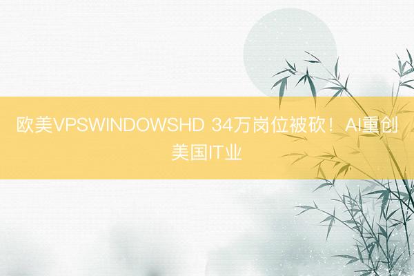 欧美VPSWINDOWSHD 34万岗位被砍！AI重创美国IT业