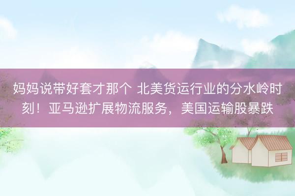 妈妈说带好套才那个 北美货运行业的分水岭时刻！亚马逊扩展物流服务，美国运输股暴跌