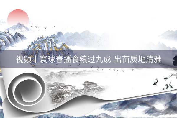 视频丨寰球春播食粮过九成 出苗质地清雅