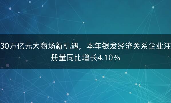 30万亿元大商场新机遇，本年银发经济关系企业注册量同比增长4.10%