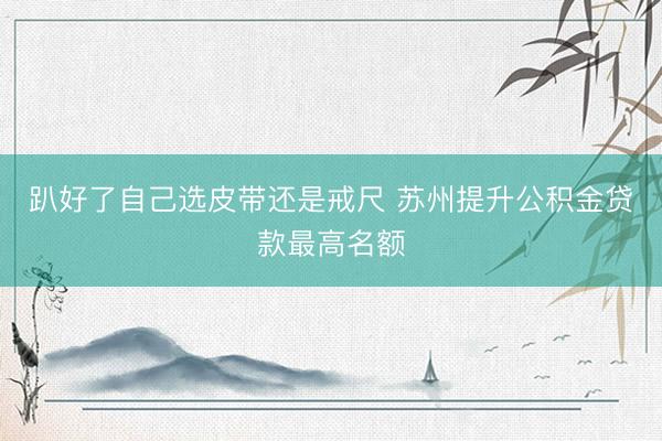 趴好了自己选皮带还是戒尺 苏州提升公积金贷款最高名额