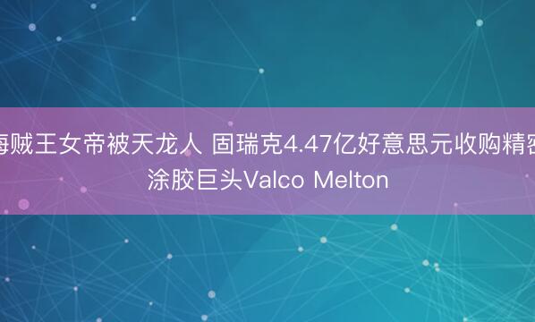 海贼王女帝被天龙人 固瑞克4.47亿好意思元收购精密涂胶巨头Valco Melton