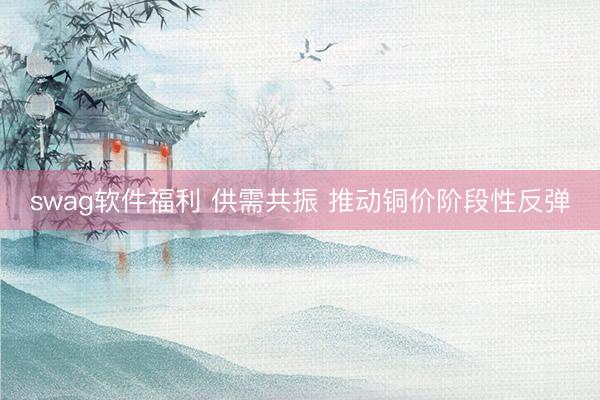 swag软件福利 供需共振 推动铜价阶段性反弹
