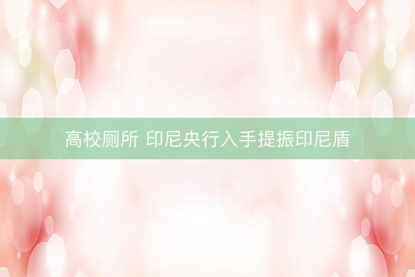 高校厕所 印尼央行入手提振印尼盾