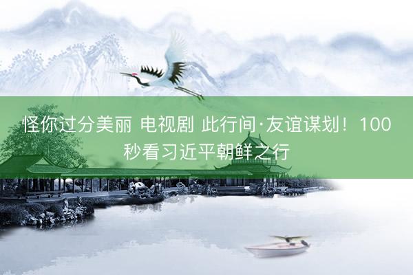 怪你过分美丽 电视剧 此行间·友谊谋划!100秒看习近平朝鲜之行