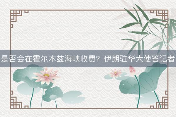 是否会在霍尔木兹海峡收费？伊朗驻华大使答记者