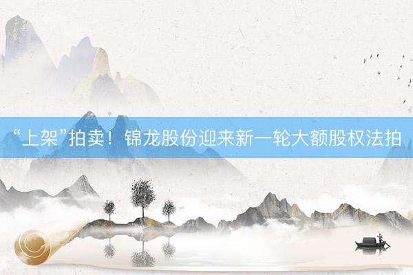 “上架”拍卖！锦龙股份迎来新一轮大额股权法拍